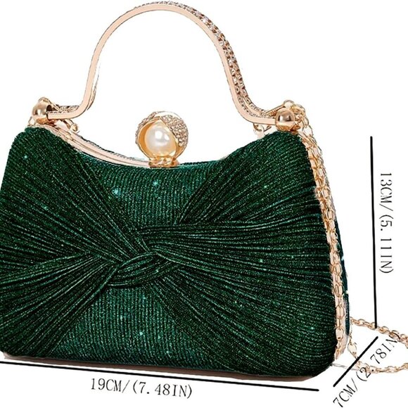 Clutch Purses for Women Handbags Shiny Sequin Wedding Silver Cross Body Purses w - Picture 3 of 3